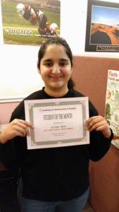 2017 January Student of the Month - Alishba