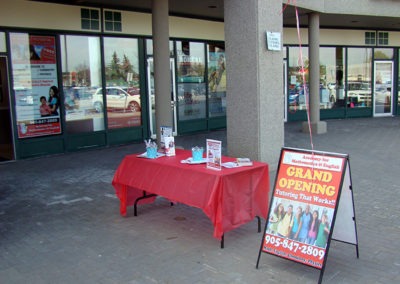 Promotional table that attracted many parents to the Academy