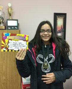 2017 January Student of the Month - Aaliyah