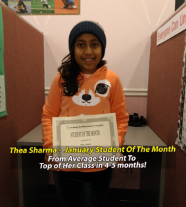 018 January Student of the Month - Thea