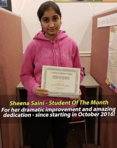 Milton January 2019 Student Of The Month - Sheena
