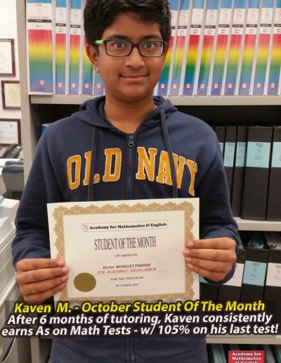 Kaven - Student of the Month