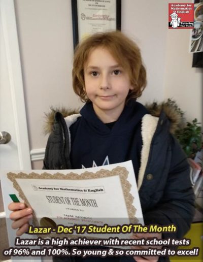 Lazar - Student of the Month