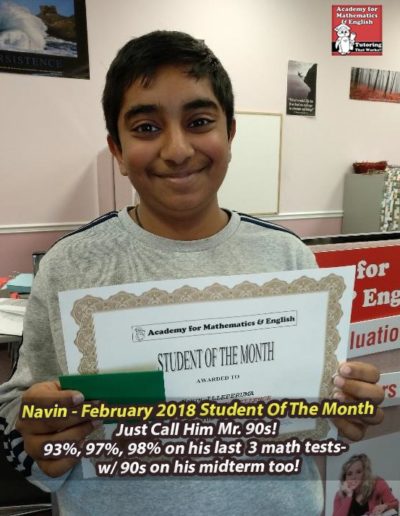 Navin - Student of the Month