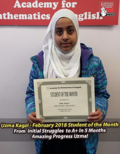 Uzma - Student of the Month