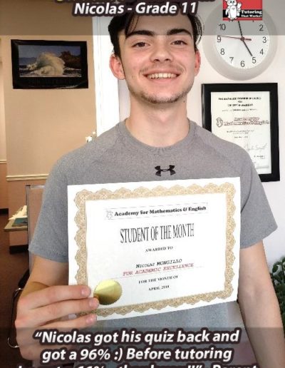 Nicolas - Student of the Month