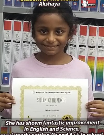 Akshaya - Student of the Month