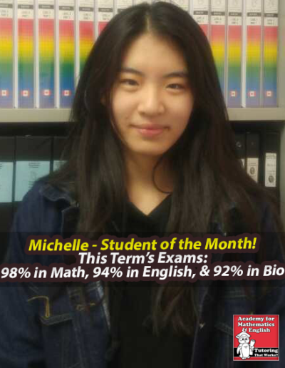 Michelle - Student of the Month