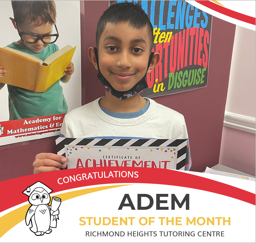 February 2022 Student of the Month - Adem