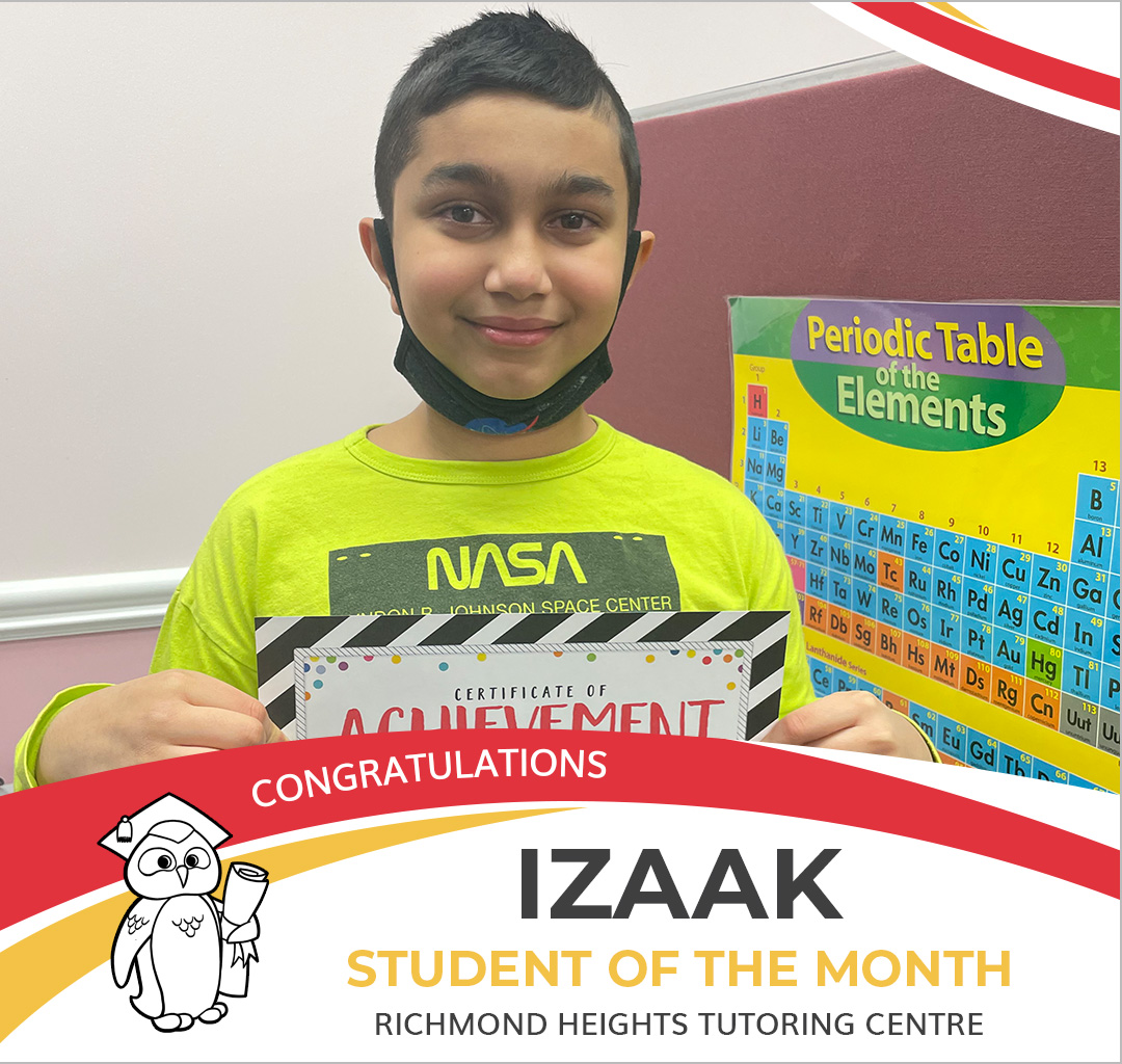 February 2022 Student of the Month - Izaak