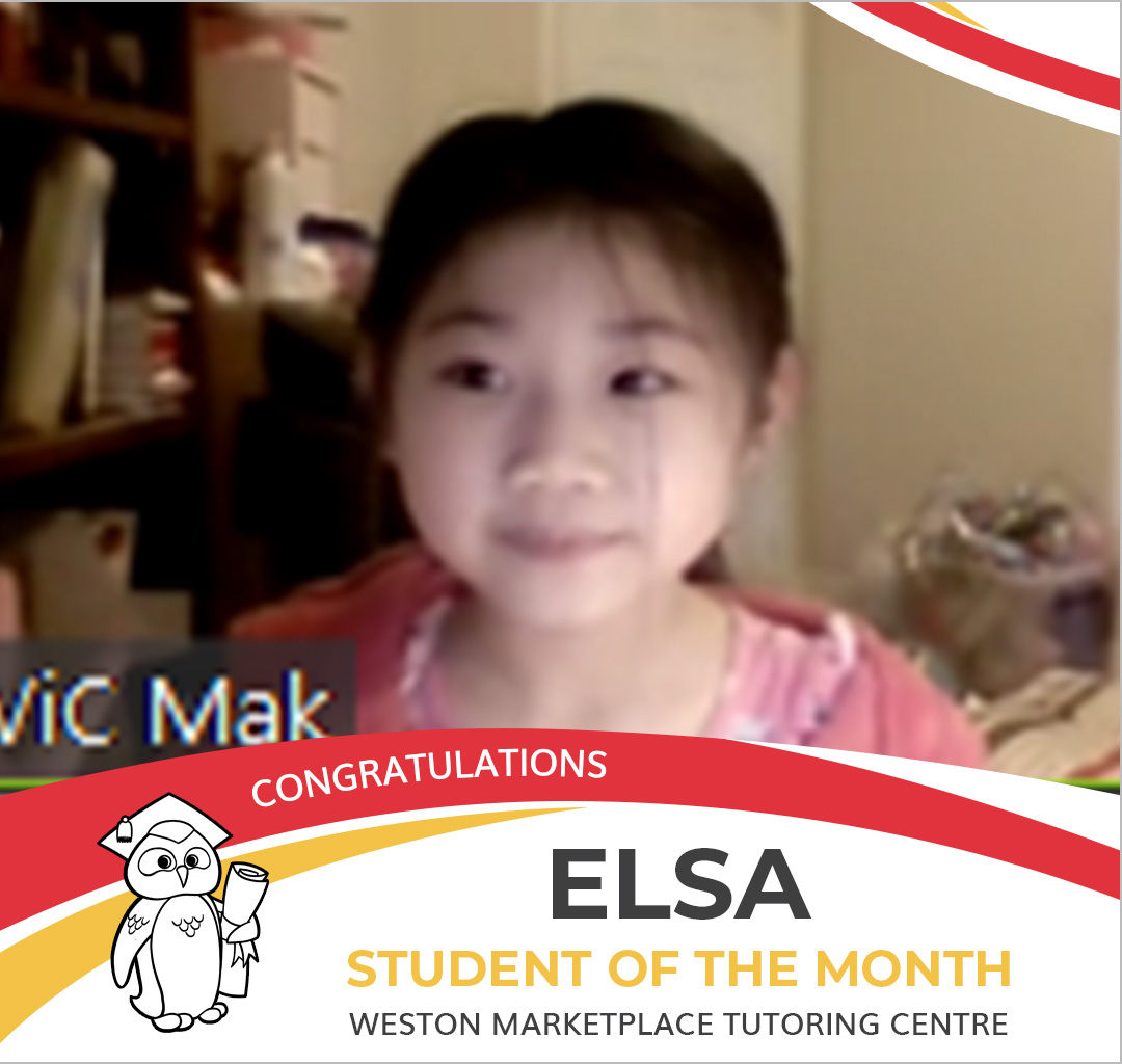 February 2022 Student of the Month - Elsa