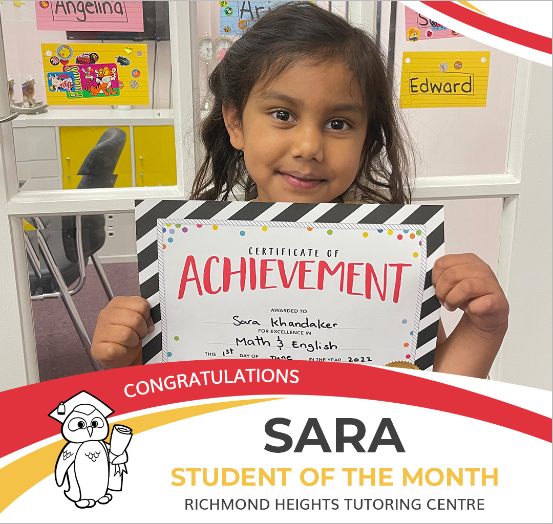 May 2022 Student of the Month - Sara