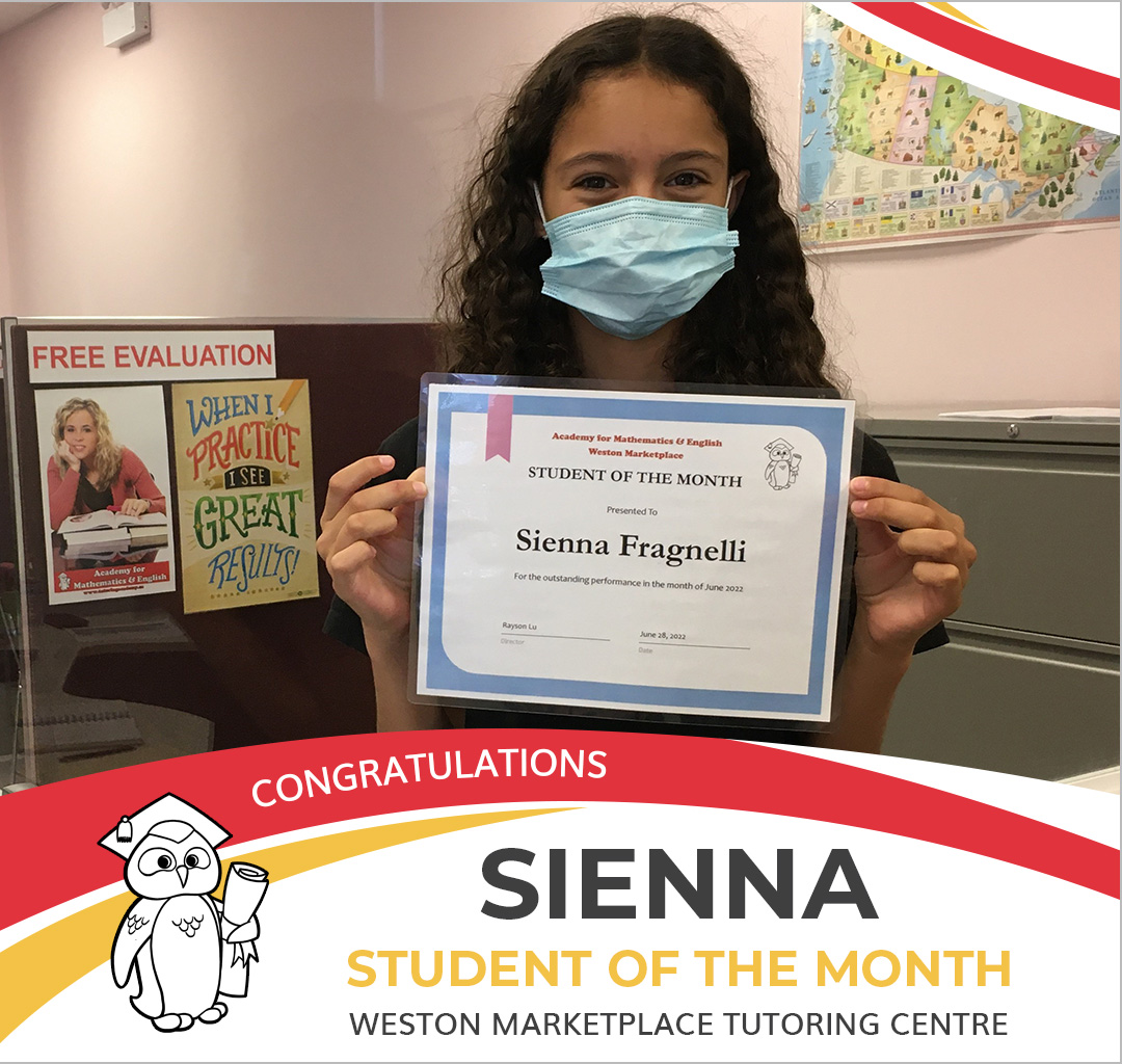 June 2022 Student of the Month - Sienna