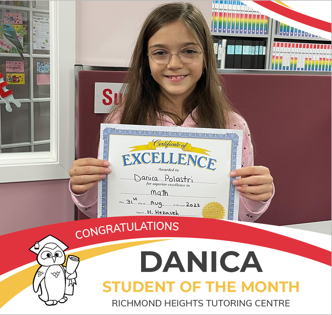 July 2022 Student of the Month - Danica
