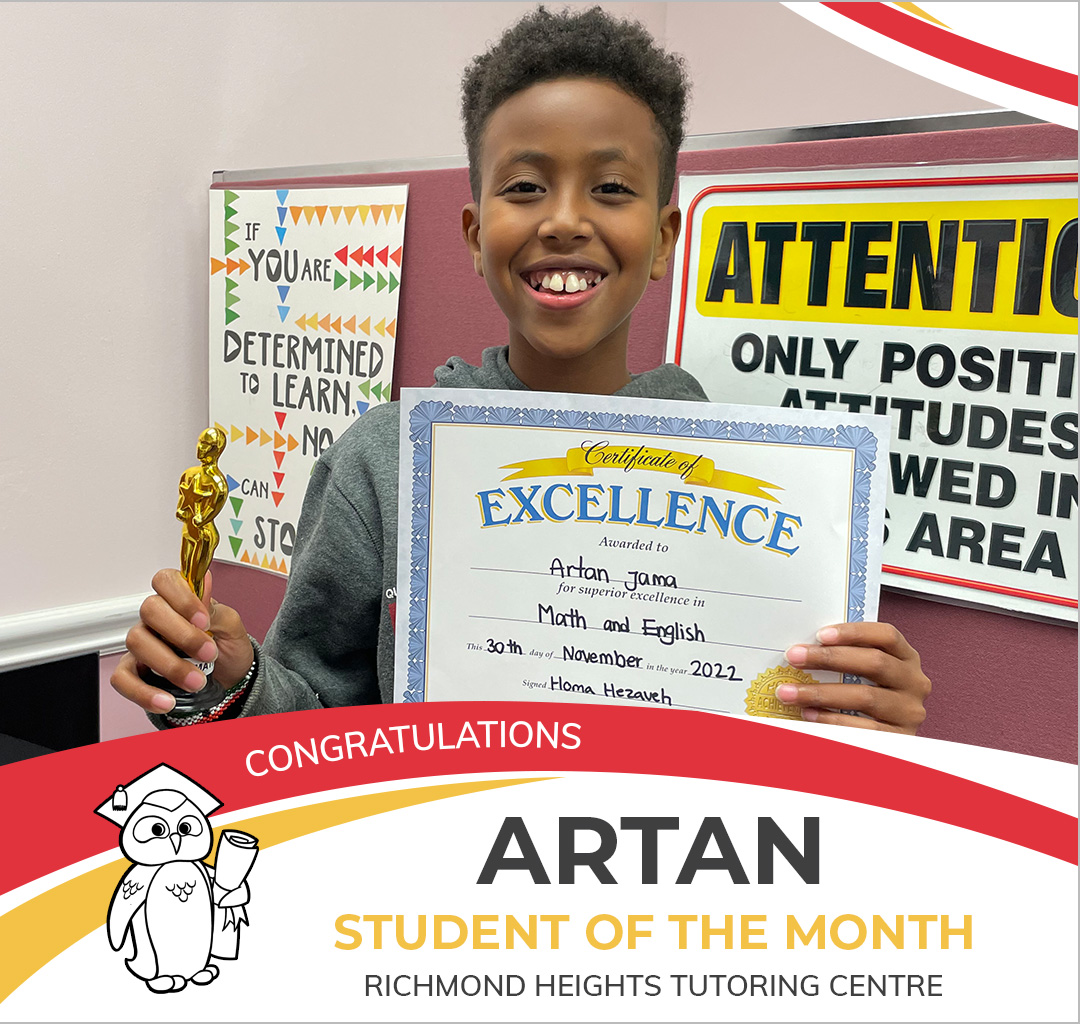 November 2022 Student of the Month - Artan
