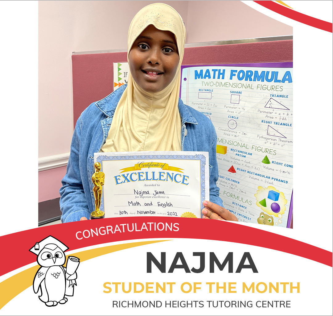 November 2022 Student of the Month - Najma