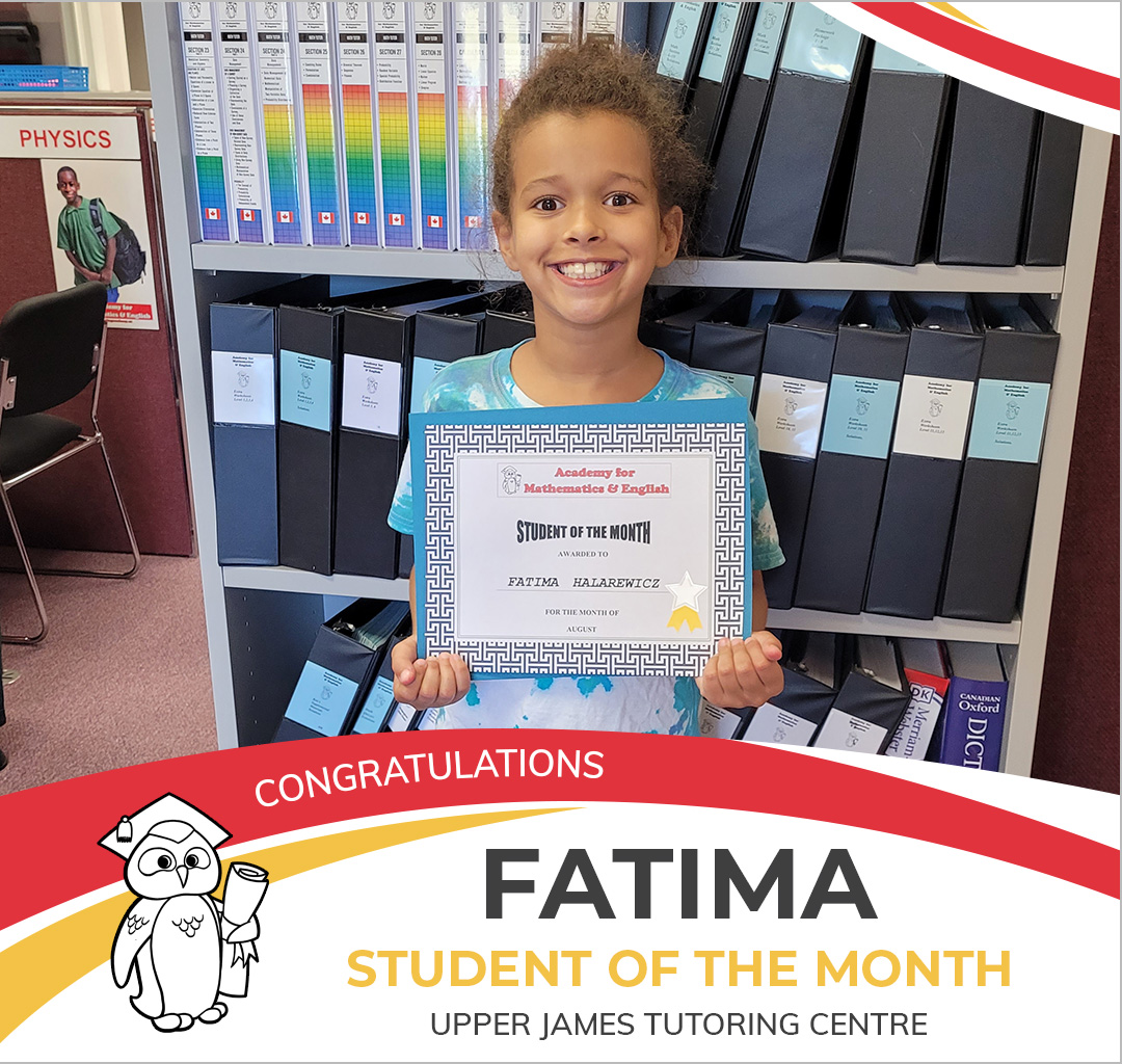 August 2022 Student of the Month - Fatima