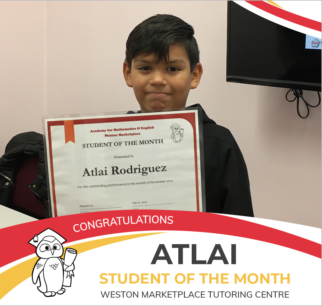 November 2022 Student of the Month - Atlai