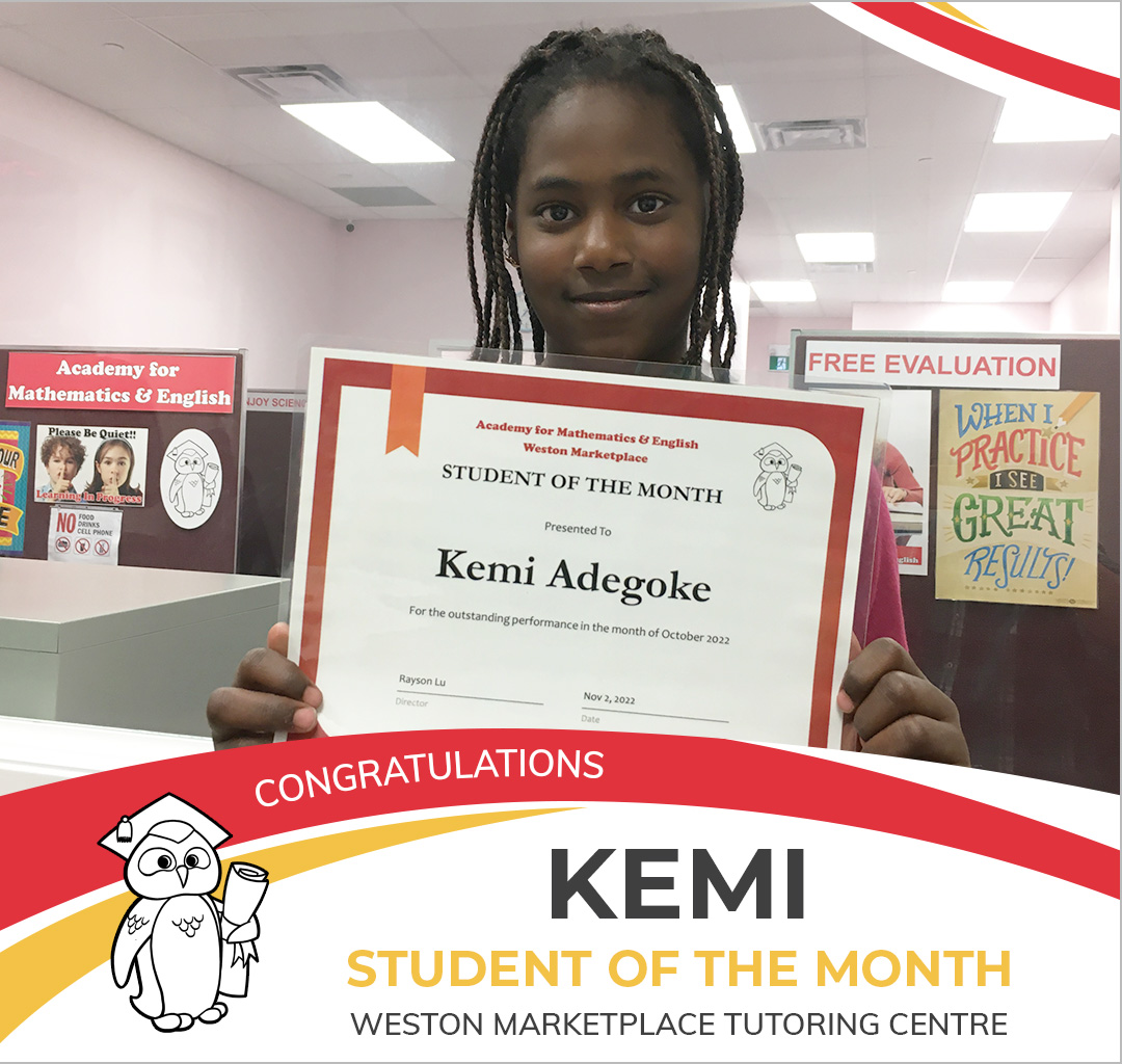 October 2022 Student of the Month - Kemi