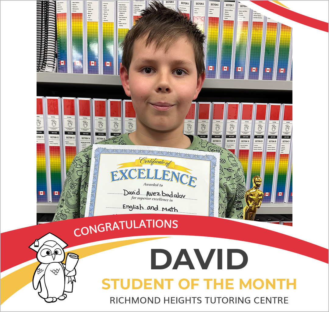 March 2023 Student of the Month - David