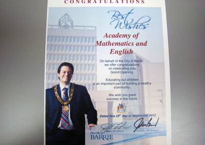 Barrie Certificate